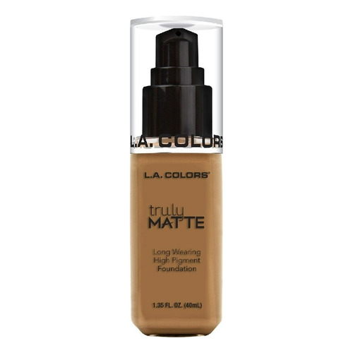 Base de maquillaje líquida L.A. Colors Truly Matte Truly Matte tono warm caramel - 40mL