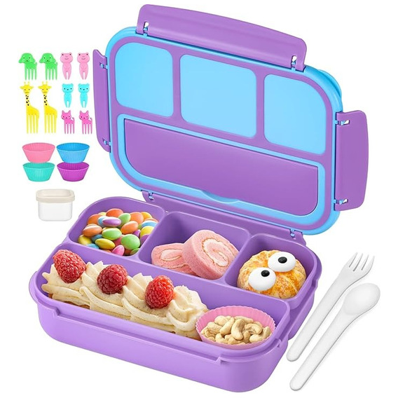 Lonchera Porta Comidas Bento Con Cubiertos Y Accesorios