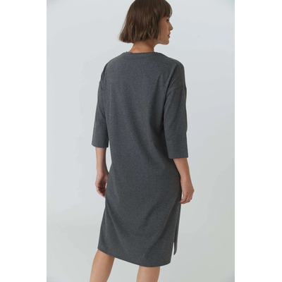 Camison Dama Mujer Invierno Gris Oscuro Con Algodon Talle P