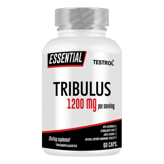 Tribulus 1200 Mg | Testrol | Essential | 60 Caps Sabor Sin sabor