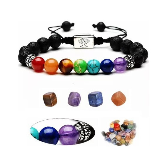 Yoga 7 Chakras Árbol De La Vida Pulsera Tratamiento De Reiki