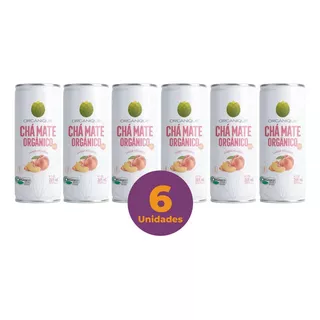 Kit 6 Chá Mate Orgânico Pêssego Zero Açúcar Organique 269ml