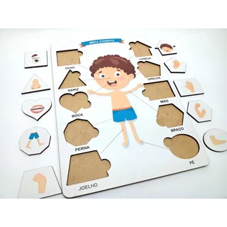 Brinquedo Educativo Jogo Tabuleiro Partes Do Corpo Menino