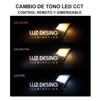 Plafon Moderno Praga Cuadarado Led Cct Diseño 50cm 62w Negro