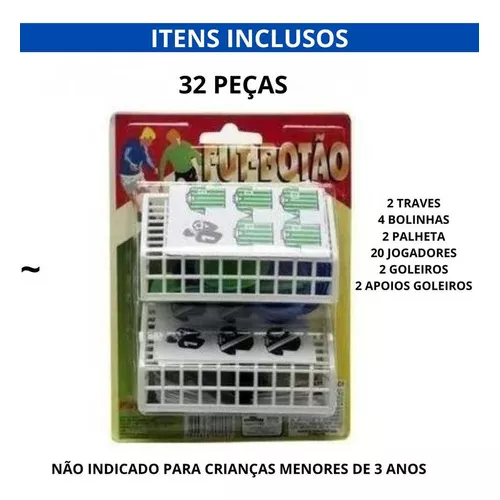 Jogo Com 2 Times Futebol De Botão Crianças Adultos Diversão Cor  Azul/amarelo