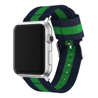Correa De Nailon, Compatible Con Apple Watch Colores Deporte Color Verde-azul
