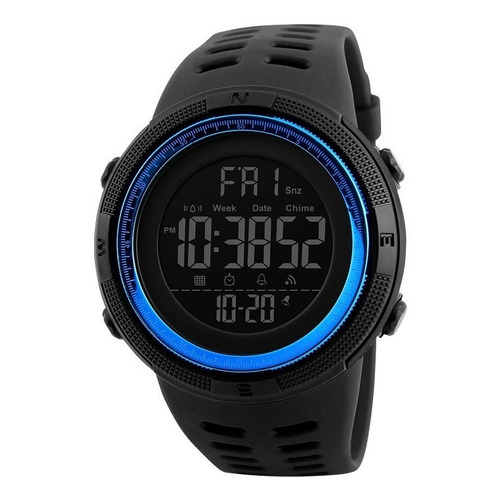 Reloj Skmei® 1251 Digital Alarma Cronometro T. Los Colores Color de la malla Negro Color del bisel Azul Color del fondo Negro