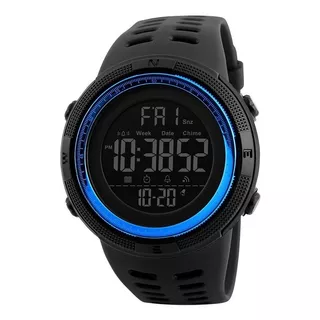 Reloj Skmei® 1251 Digital Alarma Cronometro T. Los Colores Color De La Malla Negro Color Del Bisel Azul Color Del Fondo Negro