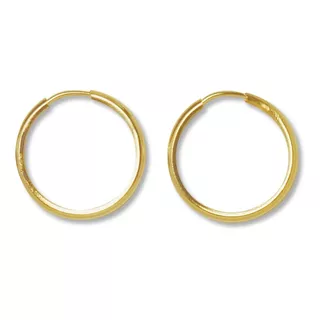 Aros Argollas Medianas Enchapadas En Oro 18k