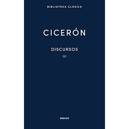 Libro Discursos 3 Cicerón Gredos