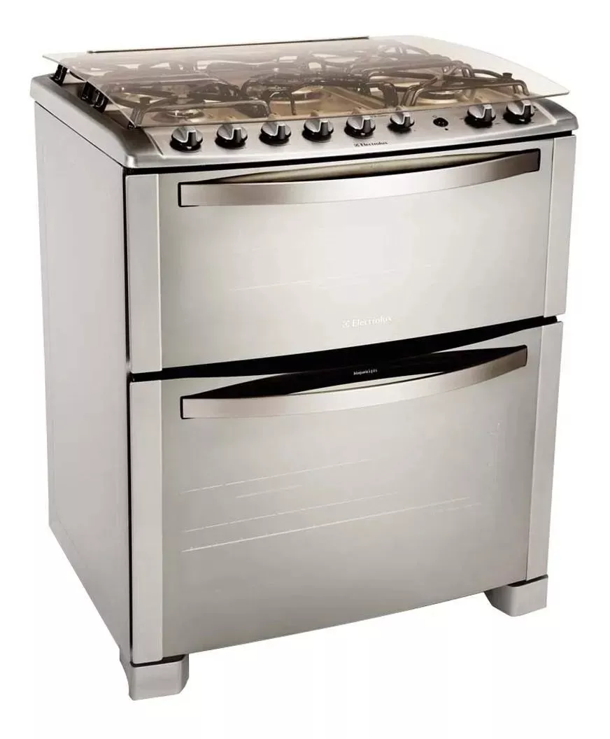 Tercera imagen para búsqueda de cocina electrolux 76 dtx doble horno 5 hornallas acero