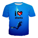 Camiseta Patrón Creativo Digital Buceo En Aguas Profundas Mo