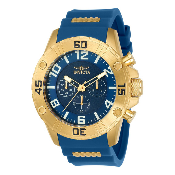 Reloj Para Hombre Invicta Pro Diver 22699 Azul Dorado