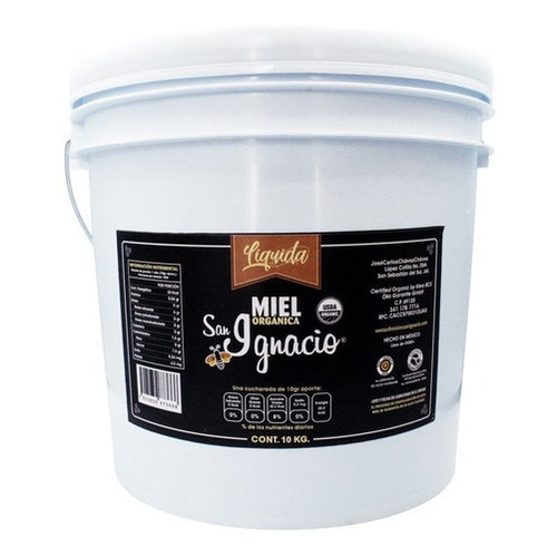 San Ignacio liquida miel orgánica multifloral cubeta 10kg