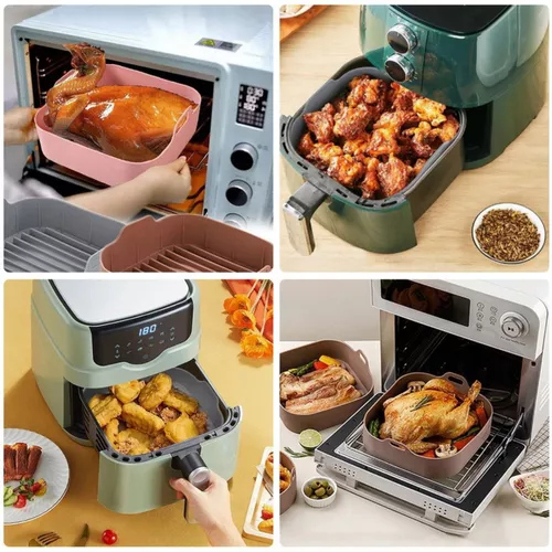 Cesta cuadrada de silicona Silicone Air Fryer de 3 piezas