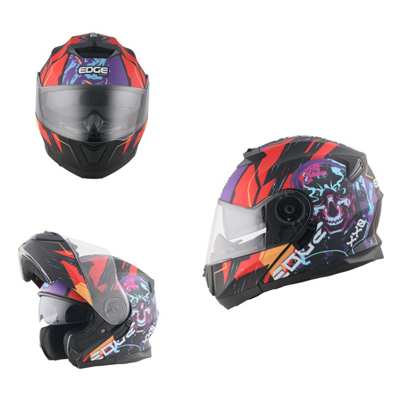 Casco Jet Abatible Edge Euforia Certificado Dot Alta Calidad