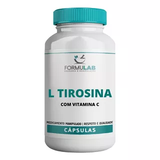 L Tirosina 250mg + Vitamina C 250mg - Contém 60 Cápsulas