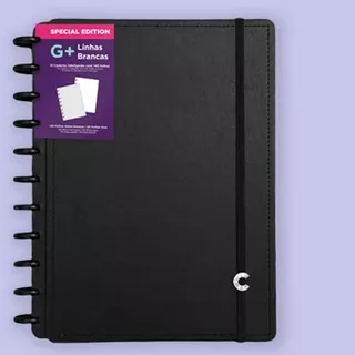 Caderno Inteligente G+ Linhas Brancas Casual Black