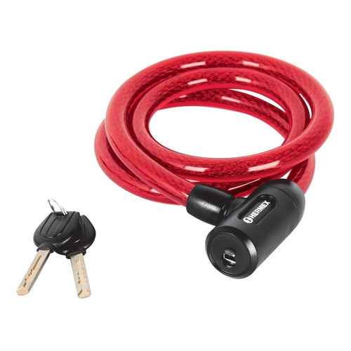 Candado Cable De Clave 10mm X 1,20 - Hermex 43925 Color Rojo