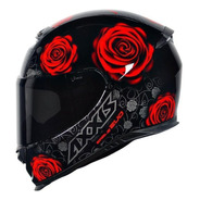 Capacete Axxis Eagle Evo Flowers Gloss Black Red