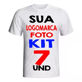 Camiseta Personalizada Com Logomarca Marca Uniforme Kit 7 Pc