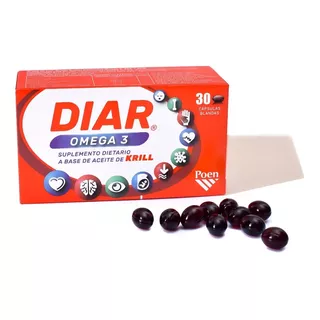 Diar Omega 3 Aceite De Krill Puro Premium 30 Caps Colesterol Sabor No