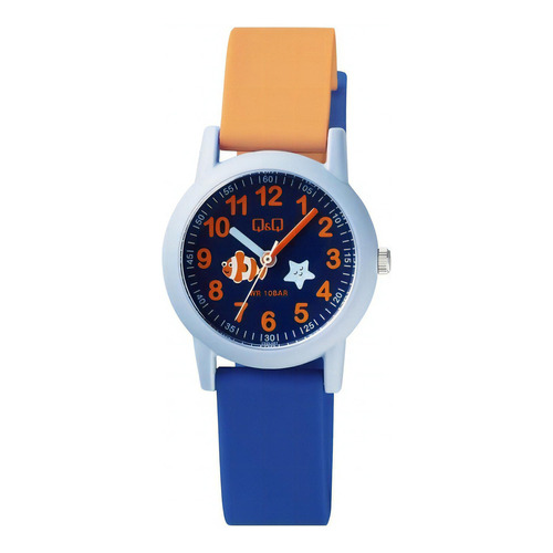 Reloj Infantil Para Niño Q & Q Análogo Peces Vs49j007y