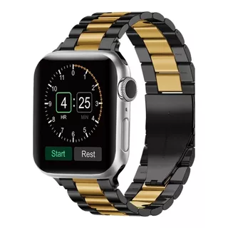 Malla De Acero Black - Gold, Para Apple Watch. Exclusiva.
