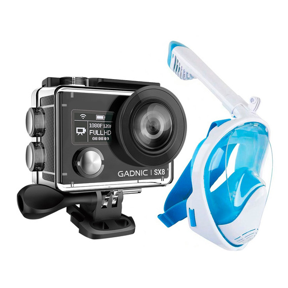 Camara Para Deportes Gadnic 4k Wifi + Mascara Snorkel Buceo