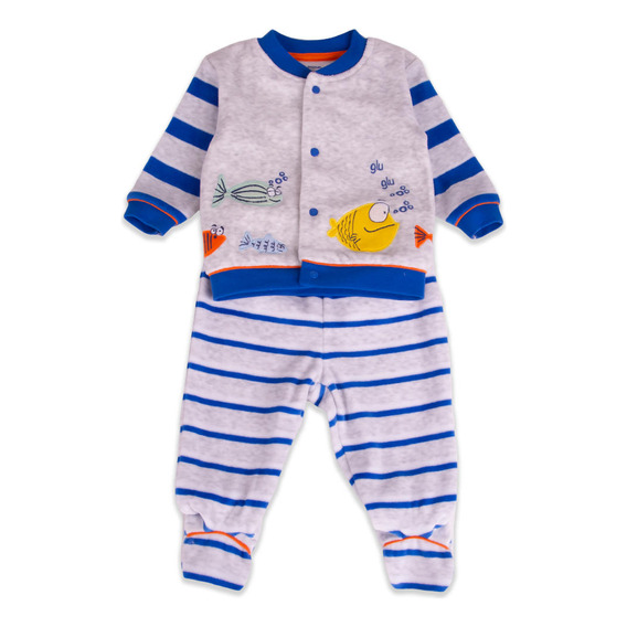 Conjunto Plush Bebe Niño Gris Claro Pillin