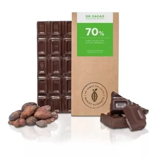 Chocolate Natural Dr Cacao 70% Con Azucar Organica 70gr