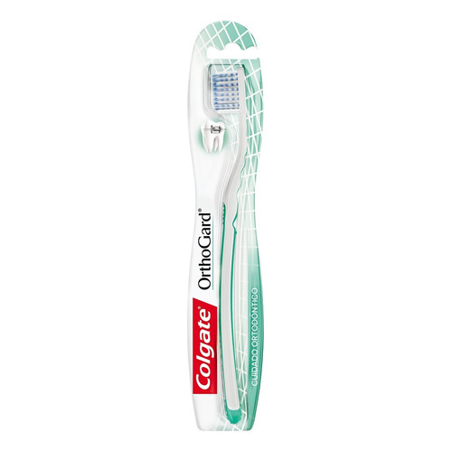Cepillo de dientes Colgate OrthoGard medio blanco y verde agua