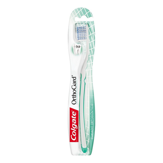 Cepillo de dientes Colgate OrthoGard medio blanco y verde agua