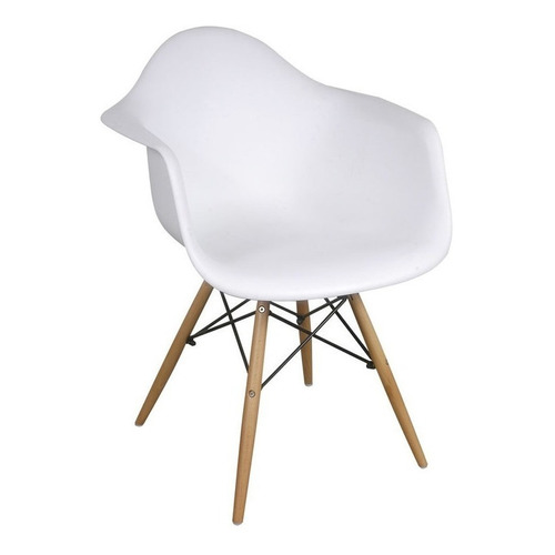 Silla de comedor Makom Sillón Eames, estructura color blanco, 1 unidad