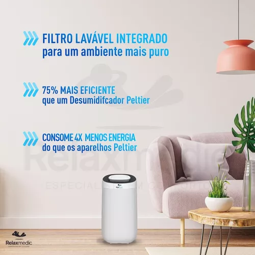 DESUMIDIFICADOR PURIFICADOR AR FILTRO HEPA BIVOLT RELAXMEDIC