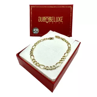 Pulsera De Hombre Figaro Al 5mm De Oro 10k Duodeluxejoyas®