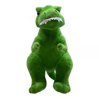 Dinossauro Tiranossauro Rex De Pelúcia Verde 35 Cm