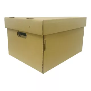 Caja Multiuso Archivo Carton Kraft 42x33x25 Con Tapa X 10