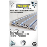 Base Cnc Perfil De Alumínio Estrutural 20mm X 120mm X 600mm