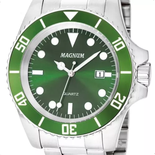 Relógio Masculino Magnum Automatico MA33844P Catraca Verde em
