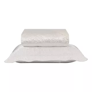 Kit Colcha Sultan Cetim Fashion Dupla Face Casal 3pçs 220x25 Cor Branco Macau