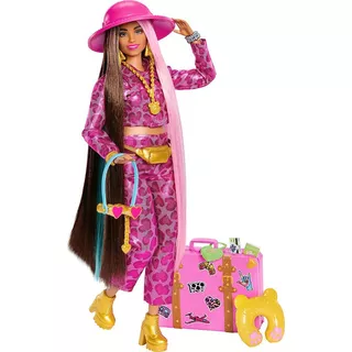 Boneca Barbie Extra Fly Safari Con Estampado Animal Rosa