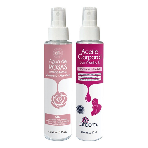 Antiestrías Aceite Hidratante Vitamina E + Agua De Rosas