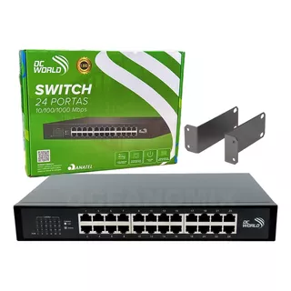 Switch Gigabit 24 Portas 10/100/1000 Mbps Montagem Em Rack