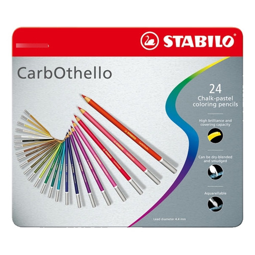 Lapiz Carbothello Tiza Pastel Stabilo Lata X 24 Largos