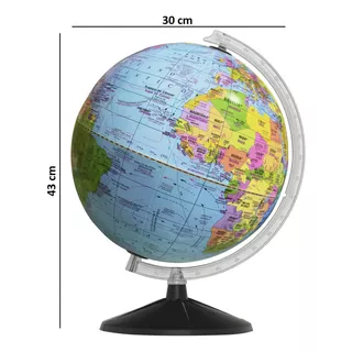 Libreria Globo Terrestre Político Bilíngue 30cm Sem Luz Libréria