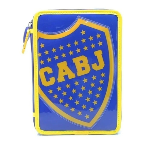 Cartuchera Canopla Boca Juniors 2 Pisos Con Útiles Cresko Color Azul