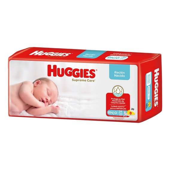 Huggies Supreme Care RN pañales 34 unidades