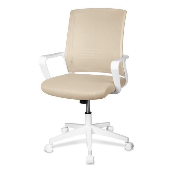 Silla Oficina Ergonómica Giratoria De Escritorio Moderna Color Beige champagne