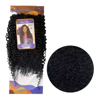 Cabelo Orgânico Cacheado Nathaly Fibra Premium Bio 80cm 300g Cor Preto